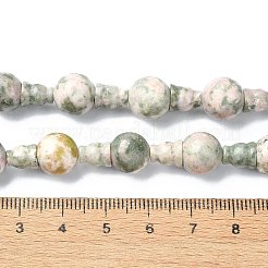 Natural Green Line Jasper 3-Hole Guru Bead Strands&nbsp;G-K149-41