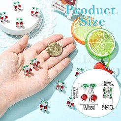 真鍮製マイクロパヴェキュービックジルコニアビーズ  チェリー  925銀メッキ  13x12.5x9.5mm  穴：1mm&nbsp;KK-CJC0007-010S