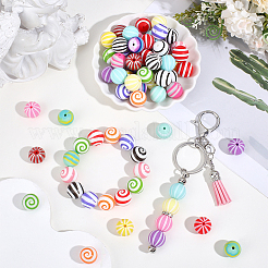 140Pcs 20 Styles Round Food Grade Eco-Friendly Silicone Focal Beads&nbsp;SIL-PA0001-53