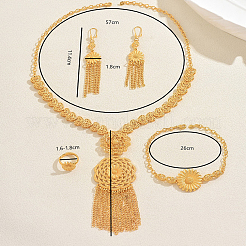 Alloy Hollow Flower Bracelets & Earrings & Necklaces & Rings Sets for Women&nbsp;NS7622