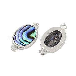 Brass Pave Natural Paua Shell Connector Charms&nbsp;LS-KK-M299-01E-P