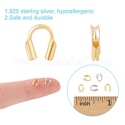40個 2色 925スターリングシルバーワイヤーガーディアン  プラチナ·ゴールデン  4.5x4mm  穴：0.6mm  20個/カラー&nbsp;FIND-GO0002-71