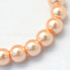 Baking Paint Pearlized Glass Pearl Round Bead Strands&nbsp;X-HY-Q003-4mm-18