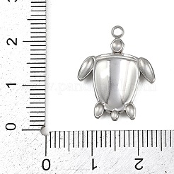 304ステンレスペンダント  亀のチャーム  ステンレス鋼色  22x17x2mm  穴：1.6mm&nbsp;STAS-G363-03P