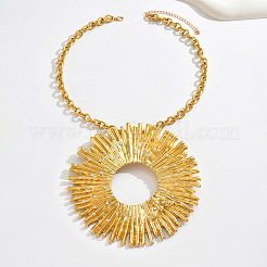 Exaggerated Alloy Crystal Rhinestone Sun Big Pendant Necklaces for Women&nbsp;WG395AB-01