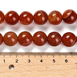 染め加工天然石瑪瑙ビーズ連売り  ラウンド  暗赤色  12~12.5mm  穴：1~1.2mm  約33個/連  14.96''（38センチメートル）&nbsp;G-G203-10L-12mm