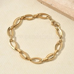 304ステンレススチール製中空オーバルリンクチェーンネックレス＆ブレスレットセット  イオンプレーティング（ip）  18KGP本金メッキ  607mm&nbsp;SJEW-D091-07G