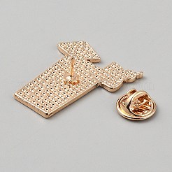 バックパックの服に合う合金製のドリンクラペルピンバック  マリンブルー  33.5x27mm&nbsp;JEWB-WH20002-11C