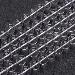 ピエゾガラスビーズ連売り  模造クリスタルビーズ連売り  ラウンド  透明  10mm  穴：1mm  約39個/連  15.5インチ&nbsp;X-GSR10mmA039-1