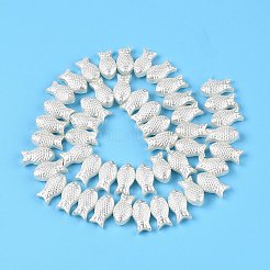 透明スプレー塗装ガラスビーズ連売り  魚  ベージュ  8.5x15.5x5.5mm  穴：0.8mm  約49個/連  16.14インチ（41cm）&nbsp;GLAA-N001-44