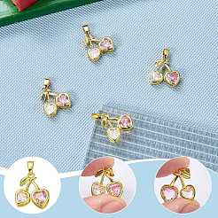 5Pcs Brass Micro Pave Cubic Zirconia Charms&nbsp;KK-SZ0003-05