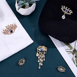 5Pcs 5 Styles Alloy Rhinestone Lapel Pins for Backpack Clothes&nbsp;JEWB-ME0001-40