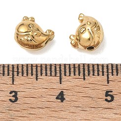 304ステンレススチールビーズ  クジラ  イオンプレーティング（ip）  18KGP本金メッキ  7.5x8.5x5.5mm  穴：1.4mm&nbsp;SA-CBA740F-18G