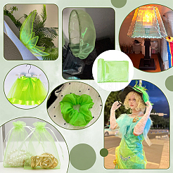 レーザーナイロン生地  服装アクセサリー  緑黄  1500~1540x0.1mm&nbsp;DIY-WH0816-065A