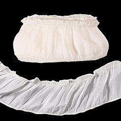 10mのポリエステルリボン  フリルレースリボン  洋服アクセサリー用  古いレース  2-3/4インチ（70mm）&nbsp;SRIB-FG0001-40A