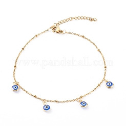 Evil Eye Lampwork Charm Anklets Sets&nbsp;AJEW-AN00421