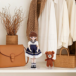 ミニプラスチック＆メタルドールディスプレイスタンド  DIYモペットメイキングキッズ写真小道具装飾アクセサリー用  ホワイト  69.5x61x100~120mm&nbsp;AJEW-WH0696-631B