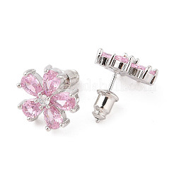 Rack Plating Brass Micro Pave Cubic Zirconia Stud Earrings&nbsp;EJEW-I304-07P-07