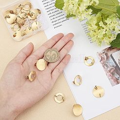 304ステンレススチールスタッドピアス金具  カン付き  イヤナット/ピアスバックキャッチとシリコンイヤナット  ゴールドカラー  スタッドピアスのパーツ：20個/箱  イヤーナット：30個&nbsp;STAS-UN0021-91G