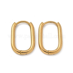Ion Plating(IP) 304 Stainless Steel Oval Hoop Earrings&nbsp;X-EJEW-M218-02A-G