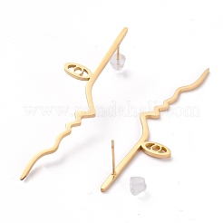 Unisex Fashion Stainless Steel Stud Earrings&nbsp;EJEW-H106-03G