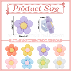 48色のプラスチックと樹脂の靴バックルクリップ8個  花  ミックスカラー  16mm&nbsp;HJEW-ME00037
