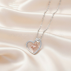 Brass Micro Pave Clear Cubic Zirconia Pendant Necklaces&nbsp;FS-WGB309C-01