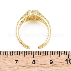 Brass Micro Pave Cubic Zirconia Cuff Rings for Women&nbsp;LS-CU-CBA0A21-04G