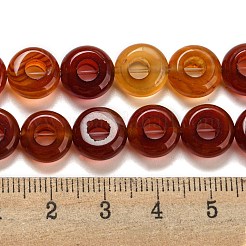 天然石赤瑪瑙ビーズ連売り  ロンデル  10~10.5x4~4.5mm  穴：1.2mm  約20個/連  7.95''（20.2センチメートル）&nbsp;G-P536-A06-01