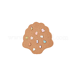 Shell Shape Wall Mounted Brooch Jewelry Display Cork Tray&nbsp;AJEW-WH0433-01B