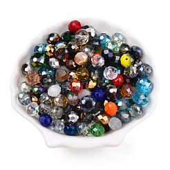 ガラスビーズ  多面カット  混合スタイル  ミックスカラー  4~10x3.5~8mm  穴：1.5~2mm  約140~160個/100g&nbsp;GLAA-T029-20