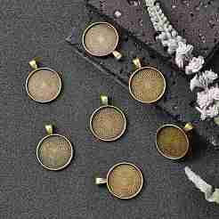 Tibetan Style Alloy Pendant Cabochon Settings&nbsp;TIBEP-Q045-048AB-NR