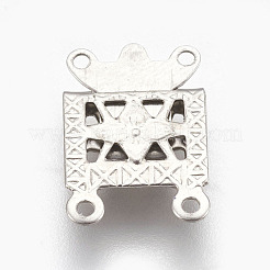 Tarnish Resistant 201 Stainless Steel Multi-Strand Box Clasps&nbsp;STAS-E441-02P