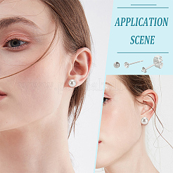 40Pcs 925 Sterling Silver Post Stud Earring Settings&nbsp;STER-DC0001-03