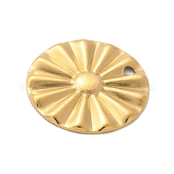 304ステンレスペンダント  18KGP本金メッキ  フラットラウンド  18x1mm  穴：1.6mm&nbsp;STAS-F349-05G-03