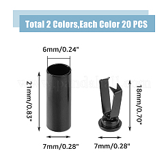 靴ひも用スプレープリント合金アグレット40個2色  靴紐の先端の頭  コラム  ミックスカラー  21x7mm  内径：6mm  20個/カラー&nbsp;FIND-DC0005-08