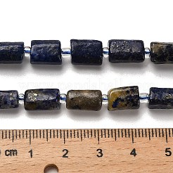 天然石ラピスラズリビーズ連売り  シードビーズで  多面カット  コラム  12~13x6~8x6~8mm  穴：1mm  約28個/連  15.55''~15.75'（39.5~40センチメートル）&nbsp;G-K245-I21-01