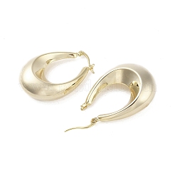真鍮製フープピアス  バッグ  ゴールドカラー  40x12mm&nbsp;EJEW-B046-06G