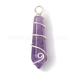Natural Mixed Gemstone Pointed Pendants&nbsp;PALLOY-JF02674-02