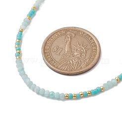 Bohemian Style Natural Amazonite Beaded Necklaces&nbsp;NJEW-JN04658-02