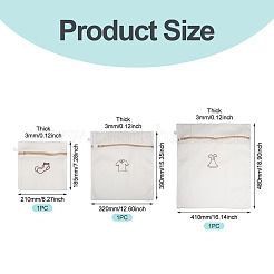 3Pcs 3 Styles Polyester Mesh Zipper Laundry Bags&nbsp;ABAG-TA0002-22
