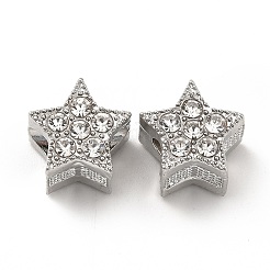Rack Plating Alloy Rhinestone European Beads&nbsp;PALLOY-P289-37P