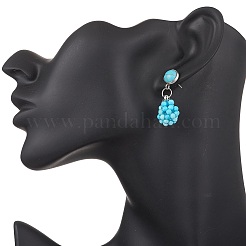 Synthetic Turquoise Teardrop Dangle Stud Earrings&nbsp;EJEW-MZ00585