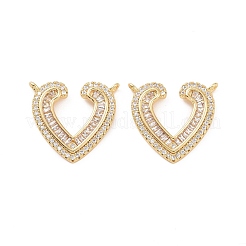 Brass Pave Clear Cubic Zirconia Pendants&nbsp;KK-E068-VC477