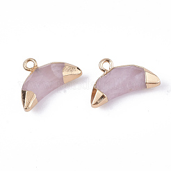 Electroplate Natural Rose Quartz Charms&nbsp;G-S344-48J