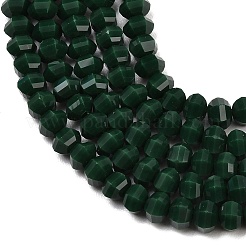 オペークガラスビーズ連売り  ロンデル  多面カット  ダークスレートグレー  5x6x5mm  穴：1.2mm  約98個/連  17.32''（44センチメートル）&nbsp;GLAA-G125-01C-06