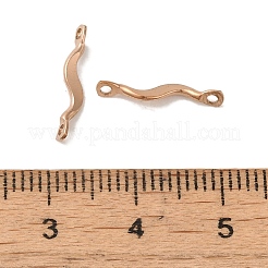 イオンプレーティング（IP）304ステンレススチールリンクコネクタチャーム  ツイストバー  ローズゴールド  15x2x3mm  穴：1.2mm&nbsp;STAS-Q323-08RG