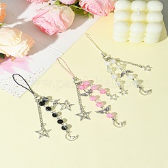 ガラス＆合金製携帯ストラップ  アンティークシルバー  14.5cm&nbsp;HJEW-FS00007
