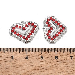 304ステンレススチールラインストーンペンダント  ハートチャーム  ステンレス鋼色  17.5x21.5x3mm  穴：1.5mm&nbsp;RB-CBA7A56-01B-P