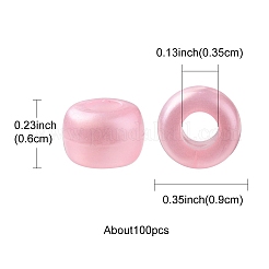 プラスチックパールビーズ  バレル  ミックスカラー  9x6mm  穴：3.5mm&nbsp;KY-YW0001-37